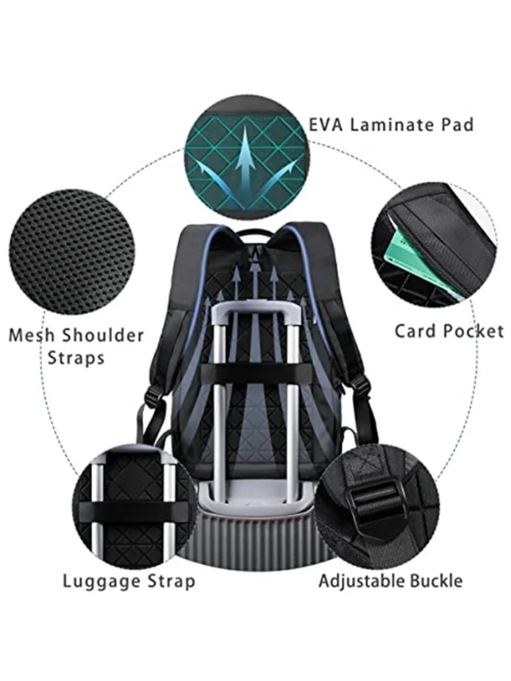 Slim Business Laptop Backpack USB Port Anti Theft Water Resistant 15.6 Inch